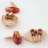 Architectural Pillar Drop Earrings with Marble Accent