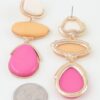 Triple Drop Retro Stone Earrings with Textured Metal