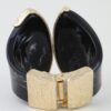 Abstract Stone Pillar Cuff Bracelet - Sculptural Marble Accent