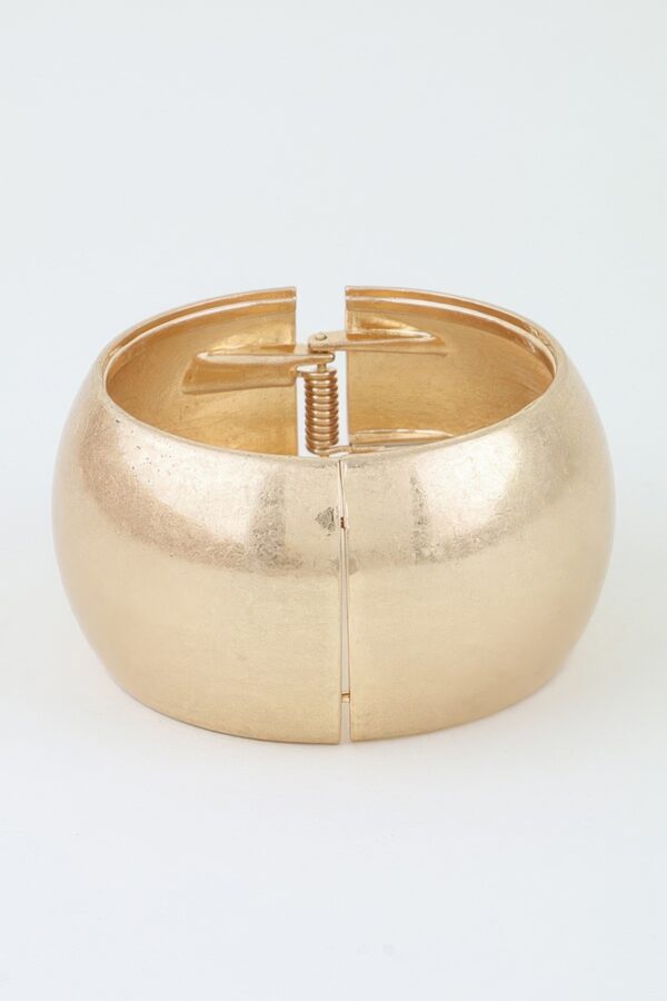 Lightweight Brushed Matte Wide Dome Cuff Bracelet