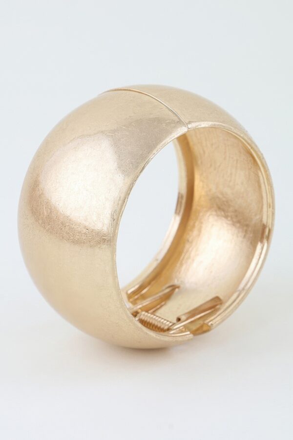 Lightweight Brushed Matte Wide Dome Cuff Bracelet
