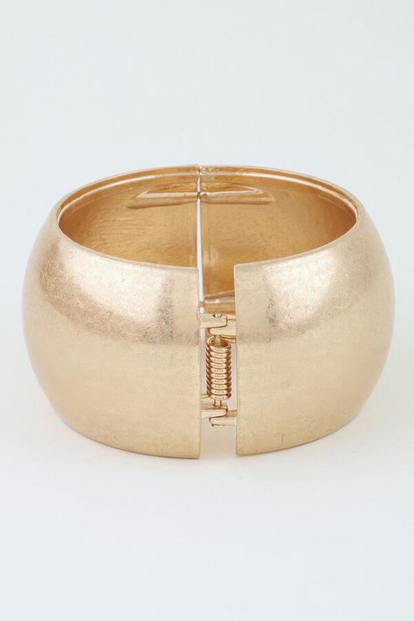 Lightweight Brushed Matte Wide Dome Cuff Bracelet