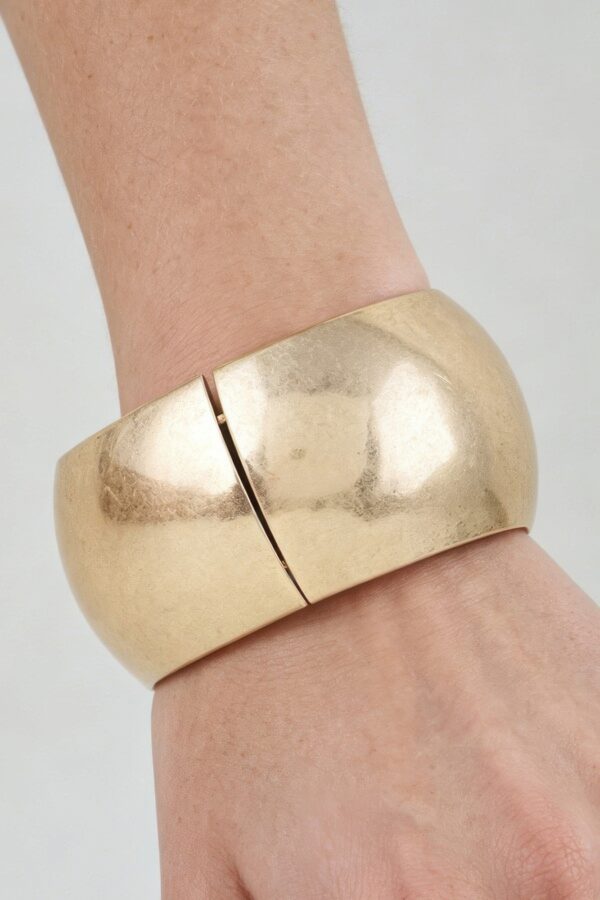 Lightweight Brushed Matte Wide Dome Cuff Bracelet
