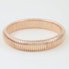 Polished Snake Chain Bangle - Ribbed Slip-On Bracelet