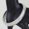 Polished Snake Chain Bangle - Ribbed Slip-On Bracelet
