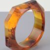 Geometric Crystal Cuff Bracelet – Sculptural Polished Finish