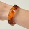 Geometric Crystal Cuff Bracelet - Sculptural Polished Finish