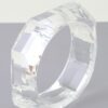 Geometric Crystal Cuff Bracelet - Sculptural Polished Finish