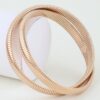 Intertwined Snake Chain Bangle Bracelet – Ribbed Polished Finish