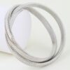 Intertwined Snake Chain Bangle Bracelet - Ribbed Polished Finish