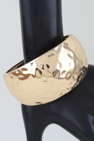 Hammered Dome Wide Cuff Bracelet