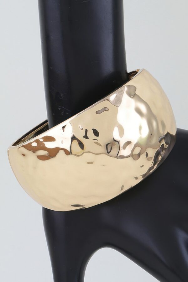 Hammered Dome Wide Cuff Bracelet