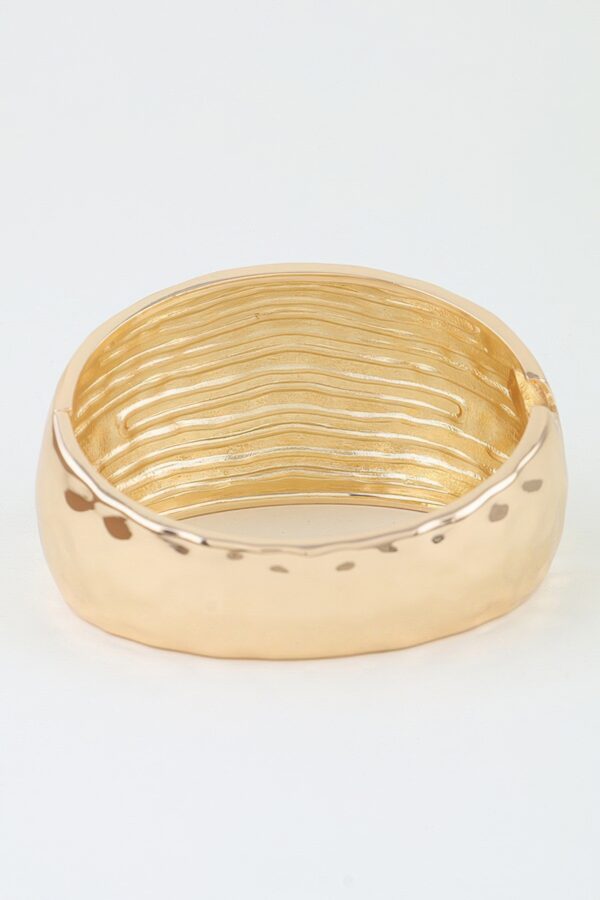 Hammered Dome Wide Cuff Bracelet