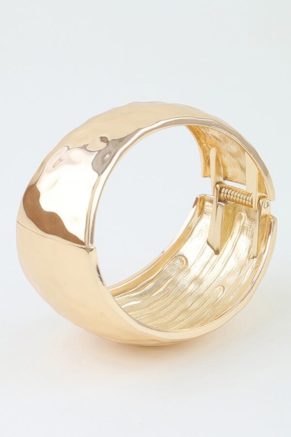 Hammered Dome Wide Cuff Bracelet