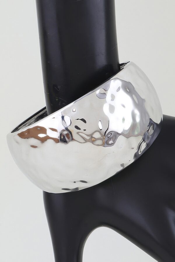 Hammered Dome Wide Cuff Bracelet