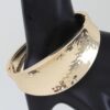 Hammered Leaf-Clasp Wide Cuff Bracelet