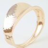 Hammered Leaf-Clasp Wide Cuff Bracelet