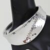 Hammered Leaf-Clasp Wide Cuff Bracelet