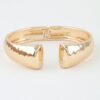 Hammered Open-Clasp Cuff Bracelet - Textured Polished Finish