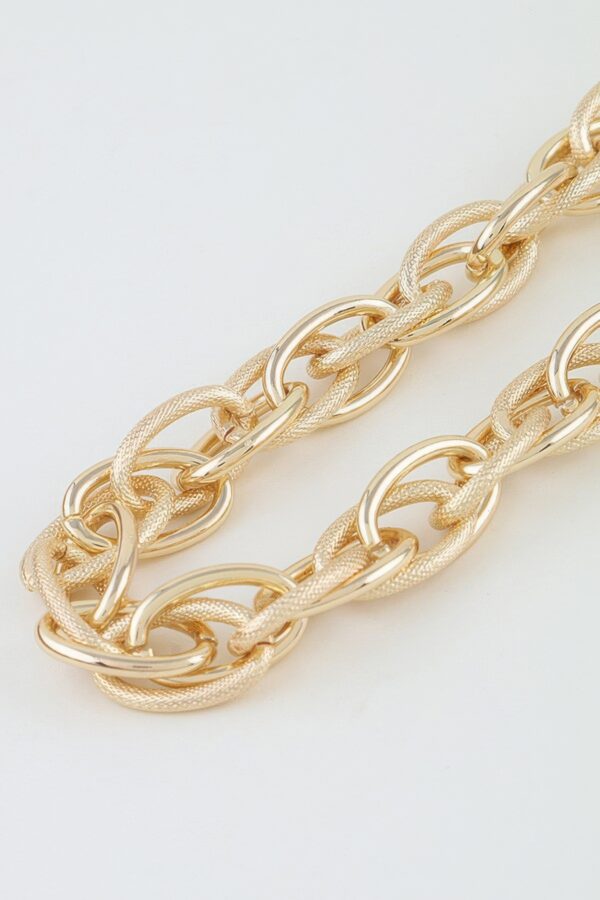 Polished Double-Link Chain Choker Necklace - 14"