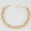 Polished Double-Link Chain Choker Necklace - 14"