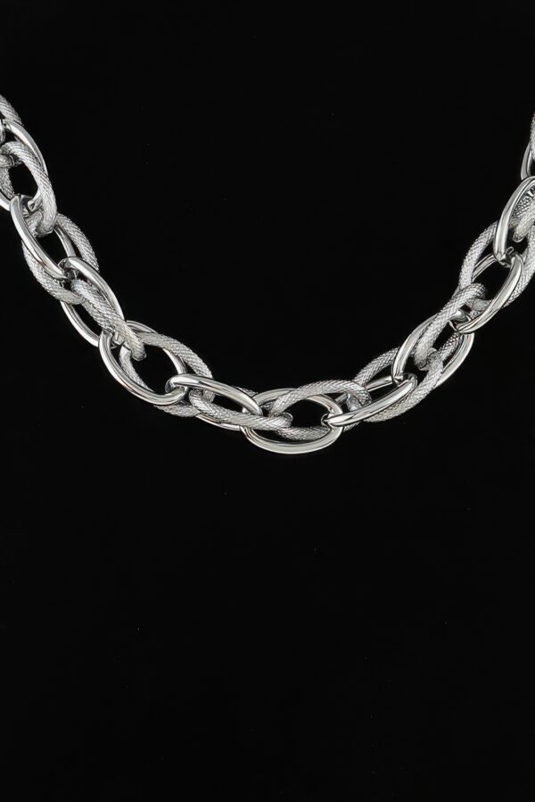 Polished Double-Link Chain Choker Necklace - 14"