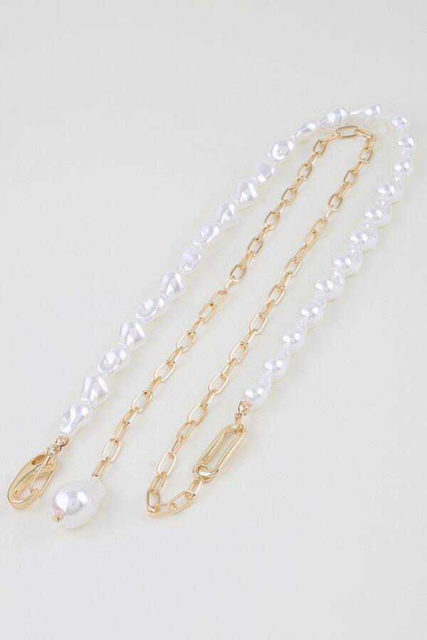 Layered Stone-Bead Statement Necklace with Paperclip Chains