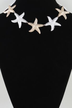 Hammered Starfish Link Necklace – Multi Pendant