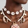 Under The Sea Double Charm Necklace - Cowrie & Scallop