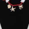 Coral Reef Hammered Beaded Necklace – Red & Gold