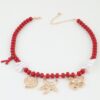 Coral Reef Hammered Beaded Necklace - Red & Gold