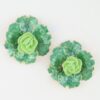 Watercolor Bloom Flower Earrings with Gold Trim