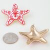 Antique Starfish Stud Earrings - Floral Enamel Accent