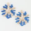 Hammered Starfish Coral Earrings – Blue Enamel