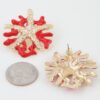 Hammered Starfish Coral Earrings - Blue Enamel