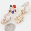Bejeweled Shell Drop Earrings with Pearls