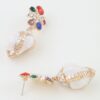 Bejeweled Shell Drop Earrings with Pearls