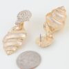 Bejeweled Conch Shell Earrings with Crystal Spiral