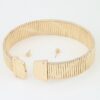 Cubic Bar Chain Choker Necklace with Ball Studs