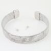 Cubic Bar Chain Choker Necklace with Ball Studs