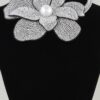 Blooming Flower Bejeweled Choker Necklace