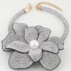 Blooming Flower Bejeweled Choker Necklace