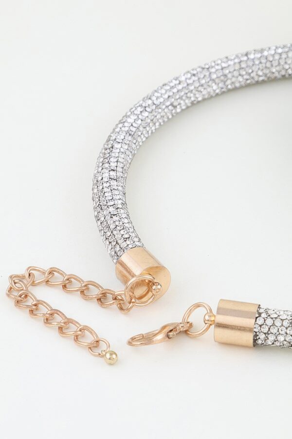 Blooming Flower Bejeweled Choker Necklace