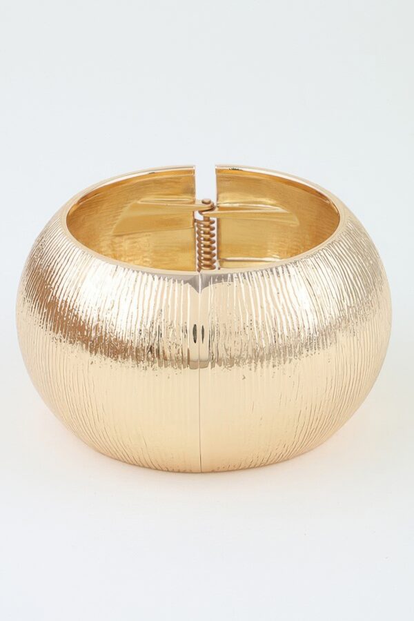 Polished Dome Cuff Bracelet - Engraved Detail