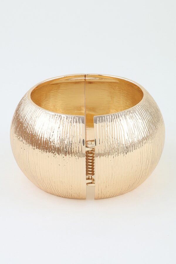 Polished Dome Cuff Bracelet - Engraved Detail