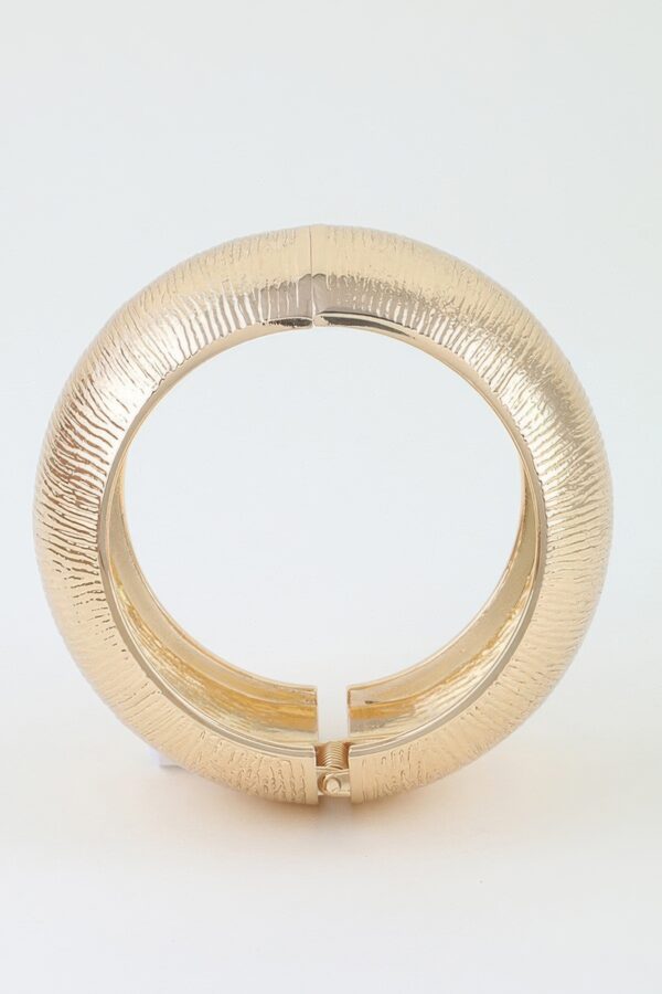 Polished Dome Cuff Bracelet - Engraved Detail