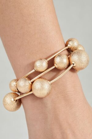 Multi-Stack Hammered Tube Bead Bracelet