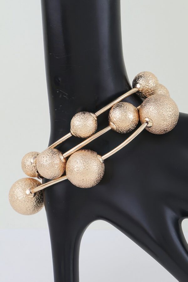 Multi-Stack Hammered Tube Bead Bracelet