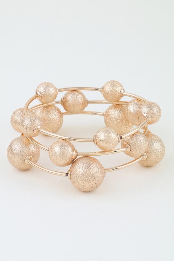 Multi-Stack Hammered Tube Bead Bracelet