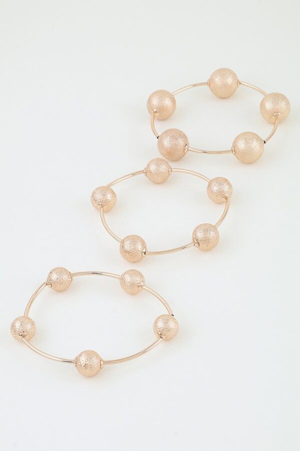 Multi-Stack Hammered Tube Bead Bracelet